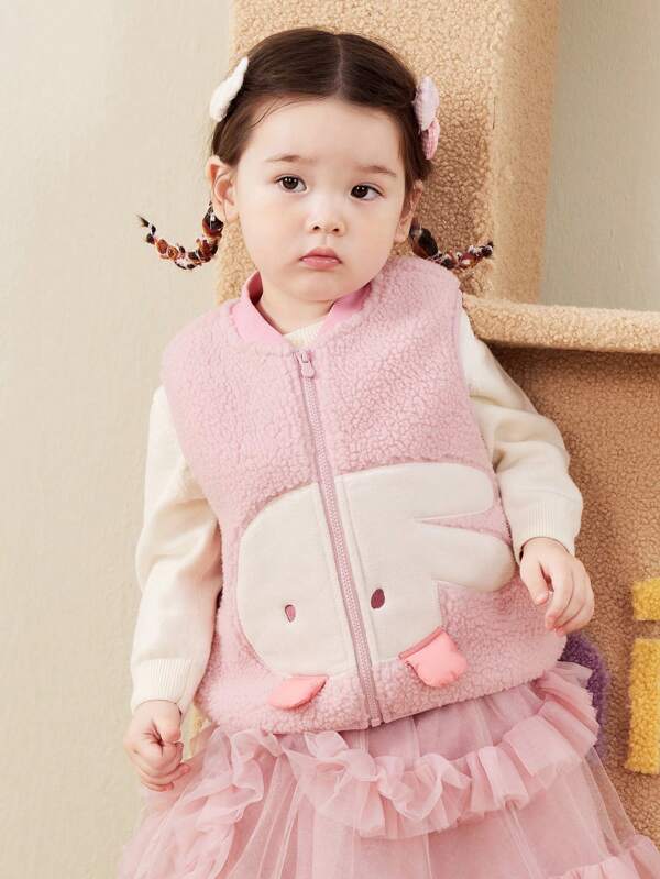 mini bala Boys' & Girls' Reversible Fleece Vest Warm, Cute, Winter Plush Vest