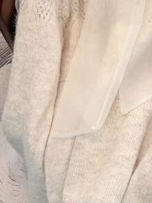 JIANHU Jersey de mujer con lazo dulce y hueco - Albaricoque - Ver 4