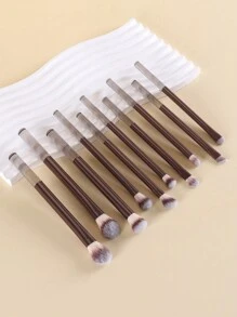 Bộ 10 cọ tán phấn mắt sợi nâu, cọ trang điểm mắt đa năng, nhỏ gọn tiện mang theo khi đi du lịch, bộ cọ trang điểm, bộ dụng cụ trang điểm, bộ cọ trang điểm hoàn chỉnh, bộ cọ trang điểm, bộ trang điểm đầy đủ, bộ cọ trang điểm, bộ quà tặng trang điểm, bộ sản phẩm, quà tặng kèm, cọ trang điểm chuyên nghiệp, bộ trang điểm hoàn chỉnh - màu nâu - Xem 2