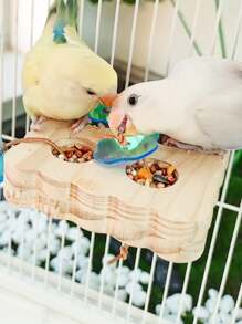 1pc Hanging Bird Cage Small Pet Foraging Station, Developing Intelligence Bird Standing Chew Toy, Suitable For Various Bird Cage Decoration & Toys - Multicolor - View 3