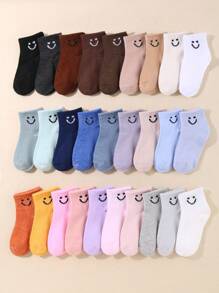 15 Pairs Of Baby Random Socks Baby Solid Color Elastic Socks Kids Casual Cartoon Socks Boys Girls Everyday Mid-Tube Socks