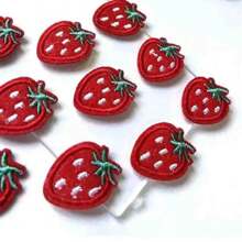 1/2/3/4/5/6/8/10/15pcs Red Strawberry Embroidered Patches,Adorable Red Strawberry Applique Patches, Iron-On/Sew-On Appliques For Clothing And Accessories Patches Embroidered Embroidery Patches, Vibrant Decorative Embroidered DIY Sew-On & Iron-On - Instantly Upgrade Shirts, Coats, Jackets, Backpacks, Hats, Jeans - Multicolor - View 5