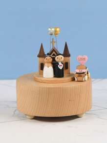 1pc Panda Themed Creative Colorful Rotating Sushi Music Box, Needs Switch Press And Bottom Winding, Sweet Newlyweds Gift - Multicolor - View 4