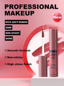 NYX Butter Gloss Non-Sticky Lip Gloss 16 Praline Color  8ml/0.28 Oz - Praline - View 1