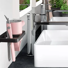 Bathroom Hair Dryer Wall Rack Straightener Holder Shelf Storage Organizer - Multicolor - View 6