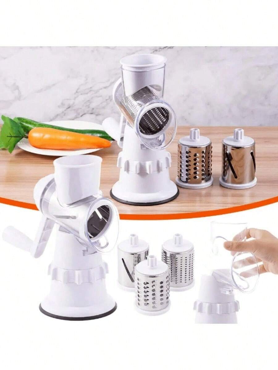 Cheese Grater Vegetable Slicer Vegetable Cutter Manual 4 In 1 Multipurpose Kitchen Rotating Crank Multifunctional - Nhiều màu - Xem 1
