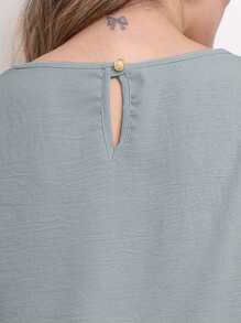Women's Blouse Tailored Simplicity Elegant Social Basic Crepe 3/4 Sleeve Princess Tamires - 灰色 - 查看 3