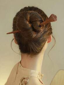 1 件，古董木制发夹套装：优雅的银杏叶设计，完美打造经典外观 - 手工制作 - 蓮蓬棕色 - 查看 7