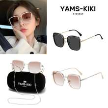 YAMS-KIKI 女士时尚时尚眼镜金属腿非常适合旅行，配有粉色眼镜链和眼镜盒礼品盒包装，可作为送给朋友和家人的礼物 - 彩色 - 查看 3