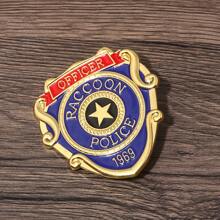 1pc Raccoon City Detective Heritage Unique Station Badge Enamel Brooch Pin, Suitable For Men Party Outfit Gift - Style 2 - View 2