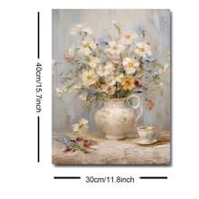 Set di 1 stampa su tela di un quadro botanico di fiori primaverili vintage senza cornice, in stile rustico, floreale malinconico, decorazione in stile di fattoria, dipinto vintage per camera da letto, dormitorio, appartamento, soggiorno, decorazione per casa moderna minimalista