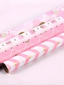 300cm*43cm粉色系铜版纸心形包装纸DIY情人节礼品包装纸 - 彩色 - 查看 6