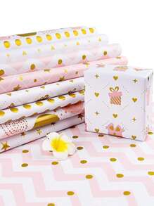 300cm*43cm粉色系铜版纸心形包装纸DIY情人节礼品包装纸 - 彩色 - 查看 2