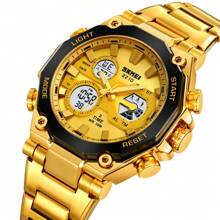 New Arrival Skmei 2210 Men Digital Watch Gold Black Waterproof 30 Meters Customized Logo Alarm Function