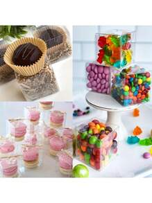 100pcs, Clear Small Gift Boxes 2 X 2 X 2 Inch, Party Favor Boxes For Spring Festival Valentine's Day Easter Mother's Day, Small Business Supplies, Packaging Box, Wedding Decorations, Wedding, Gift Box - Transparent - View 2