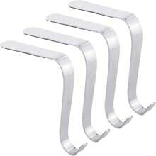 4/6/8pcs Metal Stocking Holders With Non-Slip Hooks, Fit For Fireplace Mantel Best Gifts Birthday