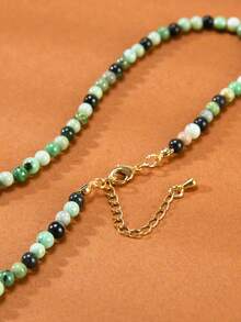 1 buc Colier de Crăciun placat cu aur de 18K, cu granat verde natural și sticlă, cadou de Crăciun pentru femei