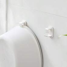 Bộ 2 cái/bộ - Móc nhựa treo tường kiểu dáng công nghiệp cho chậu rửa - Giá để chậu rửa phòng tắm không cần đục lỗ dễ lắp đặt, Giá treo đồ đa năng treo bồn tắm, Giá để đồ gia dụng treo tường, Móc dán tường phòng tắm để cất giữ chậu rửa! - trắng - Xem 11