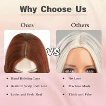 Auburn Wig For Women Long Auburn Wavy Wigs For Women Natural Looking Cooper Red Wig Heat Resistant Synthetic Hair Wig Middle Part Cooper Red Curly Wig For Daily Party Use - Gừng Nâu - Xem 6