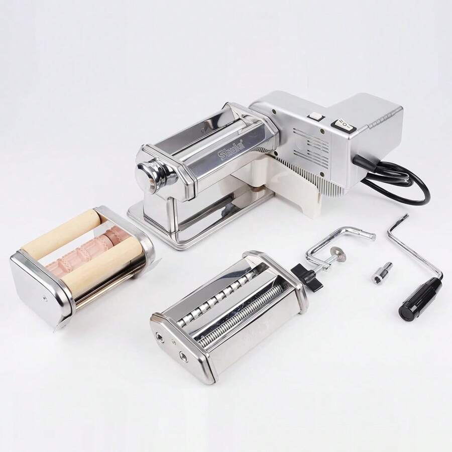 Electric Pasta Maker With Motor Automatic Pasta Machine With Hand Crank
