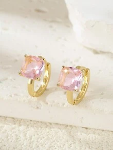1 cặp hoa tai tròn hình học Cubic Zirconia thanh lịch dành cho nữ, thiết kế tinh tế & quà tặng thẩm mỹ cho ngày hẹn hò - Nhiều màu - Xem 8