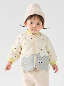 Balabala Boys' & Girls' Lightweight Down Jacket For Babies Cute And Fun Design For Winter 2024 - Black and White - View 1