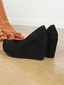Tacones altos Mary Jane de plataforma negros para mujer, de punta cerrada, con estilo elegante y lindo, adecuados para uso en exteriores - Negro - Ver 6