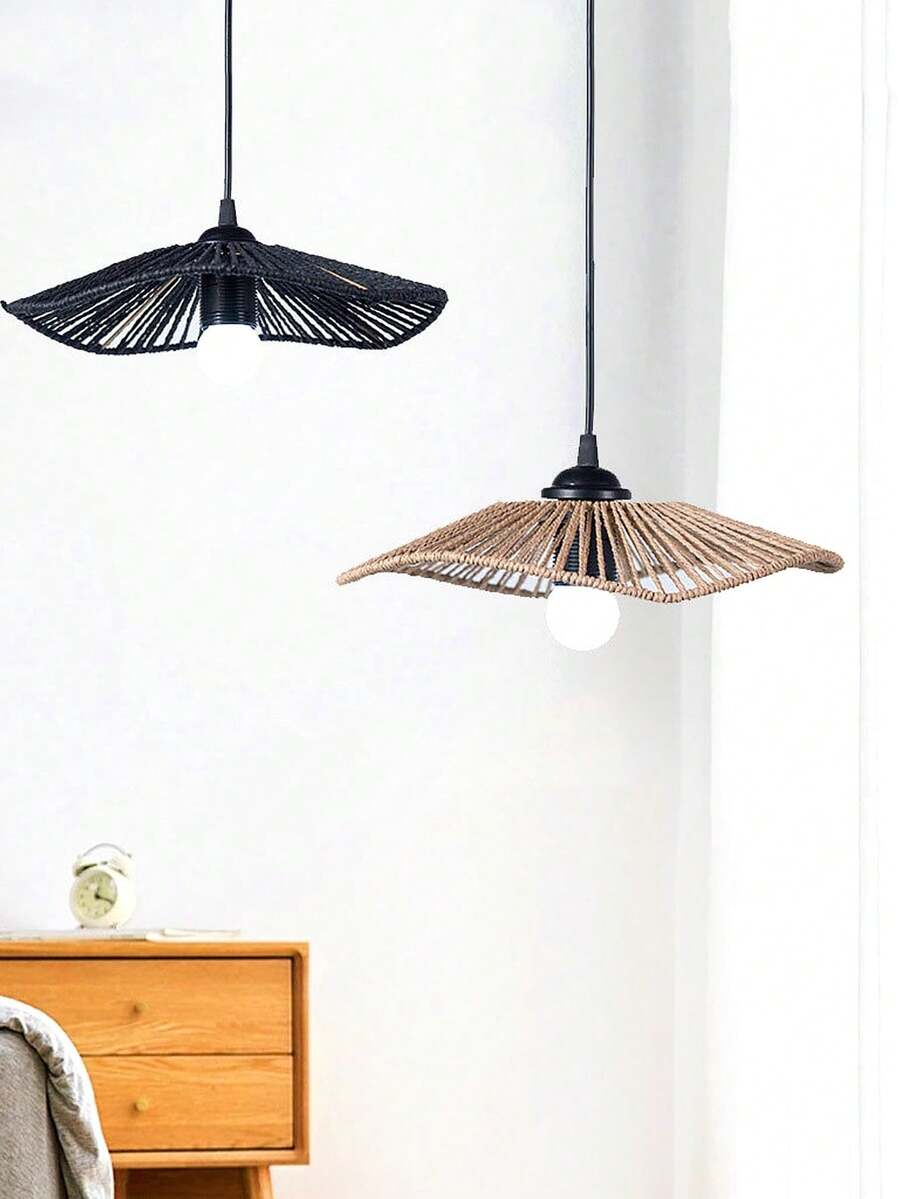 1 件手工纸绳装饰灯罩，家居天花板灯罩装饰 - 彩色 - 查看 1