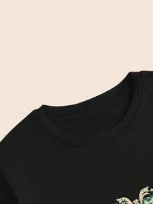 Retro Style Streetwear Cotton T-Shirt Text Pattern Women Fashion Blouse Stylish Comfortable - Vì vậy - Xem 4