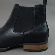 Herren Retro Bestickte Outdoor Chelsea Stiefel, Niedrige Dicksohle Quadratische Zehenform Chunky Absatz Western Chelsea Stiefel, einfach & modisch vielseitige Pull-On Stiefel