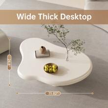 Cloud Coffee Table, Cute Coffee Table, Black Coffee Table, Upgraded White Modern Tea Table, Irregular Indoor End Table For Living Room, Free Shape Coffee Table With 4 Legs, Guyii - trắng - Xem 10