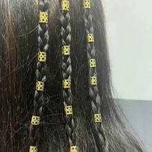 20pcs Colorful Metal Tube Ring Hair Lock Beads, Adjustable Hair Braid Rings, Sleeve Cuff Clips, Girl Hair Accessories & Styling Tools - Metal Tube - View 4