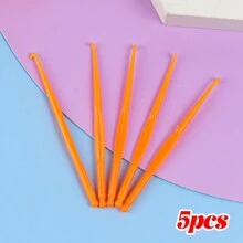 5/10pcs Plastic Colorful Small Crochet Hooks, Rainbow Rubber Band Weaving Accessories, Crochet Bracelet Weaving Hooks, Holiday & Daily DIY Craft Tools