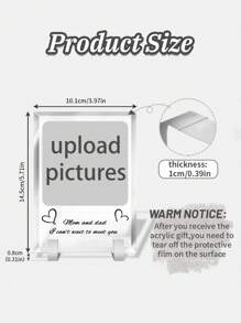 1 tấm Acrylic tùy chỉnh hình ảnh em bé chưa chào đời B-siêu âm trang trí để bàn, thông báo mang thai hoặc màn hình hiển thị sinh em bé, quà tặng trang trí gia đình tiệc chào đón em bé (10,1 * 14,5cm / 1 tấm) - Nhiều màu - Xem 8