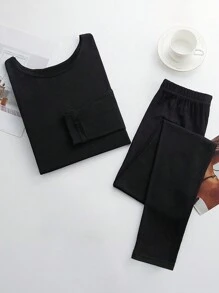 CXYIN 1 Juego de ropa interior térmica suave y cómoda para mujer, resistente a las pelusas, traje de ropa interior térmica para primavera/otoño