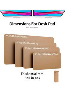 1Pc Geavanceerde Napa Textuur Kunstleren Lichte Bureau Onderlegger, Dubbelzijdig Gebruik, Kantoor Bureau Onderlegger, Grote Muismat, Antislip Kunstleren Bureau Onderlegger, Laptop Bureau Onderlegger, Waterdicht Bureau Schrijfblok Voor Kantoor En Thuis (Paars, Roze)