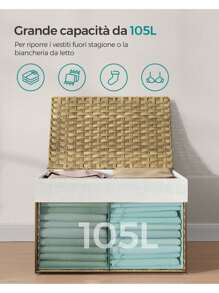 SONGMICS Laundry Baskets - Màu vàng - Xem 5