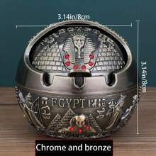 1pc The Retro-Style Bronze Ashtray With 2D Patterns Of Peacocks And Roses Is Durable And Good-Looking. It Is Suitable For Boyfriends And Can Also Be Used As A Jewelry Box. It Is A Great Choice For Giving As A Gift On Christmas, Father's Day And Valentine's Day