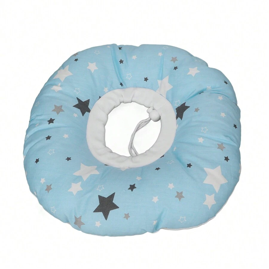 Ear Hole Piercing Pillow Light Blue Star Pattern Pressure Ear Sore