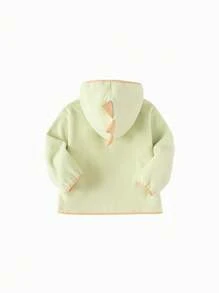 Balabala Girls' Fleece Jacket 2024 Autumn Dinosaur Design - Yellow Green - View 5