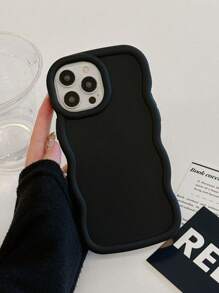 1 pieza Funda de teléfono TPU suave con estilo minimalista y color de macarrón (negro/rosa/morado/verde menta/blanco) apta para regalo de cumpleaños, Navidad, Año Nuevo para amigos, familia, parejas, compatible con iPhone 7/8/11/12/13/14/15/X/XR/Xs/Plus/Pro/Pro Max/SE2 y otros modelos - Negro - Ver 6