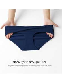 Women's Maternity Underwear, Bikini, Cotton Maternity Underwear, Soft And Elastic, Comfortable And Breathable - Black Dark Blue Wine Red Beige Blue Red White - View 4