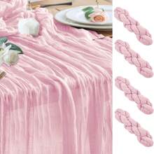 1/2/4/6 confezioni di runner da tavola boemo in verde salvia di dimensioni 35x120 pollici, runner in garza, runner da tavola rustico trasparente, tovaglia lunga vintage per Natale, Capodanno, matrimonio, addio al nubilato, compleanno, festività, centrotavola domestico