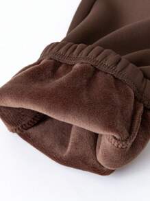 mini bala Tween Boys Thermal Lined Cargo Pants 2024 Fall/Winter New Collection - Dark Coffee - View 8