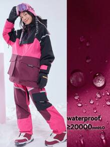 VECTOR MOTION Reflective Ankle Ski Pants, Waterproof, Windproof, Warm, Breathable, Thermal Lined, Outdoor Skiing Gear Ski Outfits Pink Winter Sports - Pink - View 6