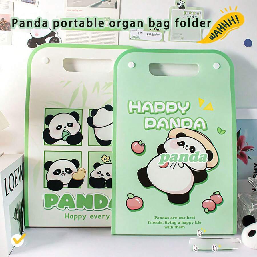 beizhixin Túi đựng đàn organ di động Panda, Túi đựng giấy nháp, Túi đựng giấy kiểm tra, Túi đựng hồ sơ nhiều lớp, Giá trị thẩm mỹ cao, Sức chứa lớn, Băng dính chỉ mục chất lượng cao - Nhiều màu - Xem 1
