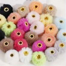 20/30/50/100pcs 15-Color Faux Rabbit Fur Pom Pom Beads, DIY Phone Charms, Car Accessories, Crafts Decoration Beads