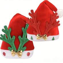 1PC, Mũ Giáng sinh Mũ ông già Noel cho người lớn Mũ Giáng sinh Mũ ông già Noel Bông tuyết trắng đỏ - Đỏ - Xem 1
