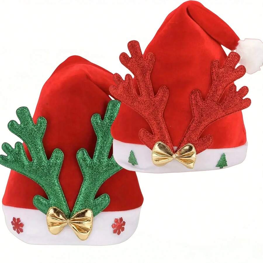 1PC, Mũ Giáng sinh Mũ ông già Noel cho người lớn Mũ Giáng sinh Mũ ông già Noel Bông tuyết trắng đỏ - Đỏ - Xem 1