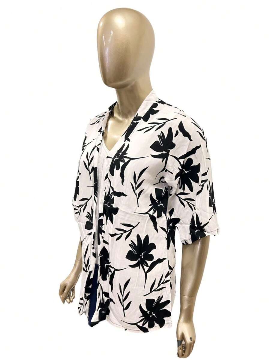 VISCOSE KIMONO - Đen và trắng - Xem 1
